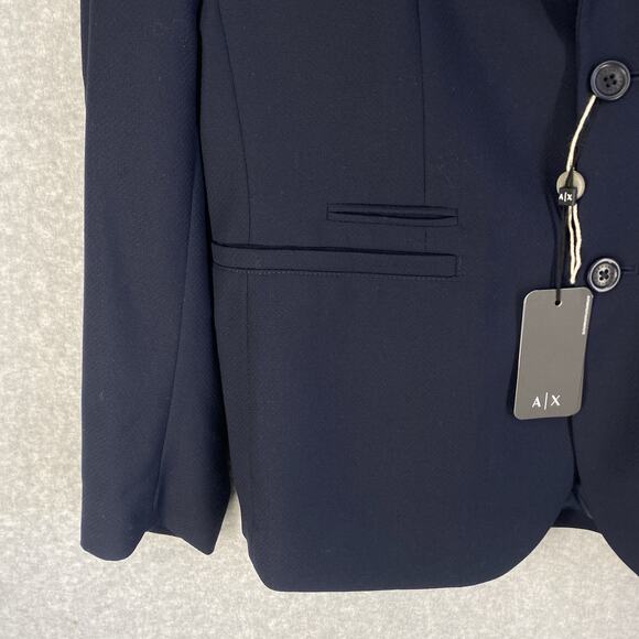 💙 Armani Exchange Mens 40 Navy Blazer New Poly Viscose Blend 💙 - Picture 3 of 12
